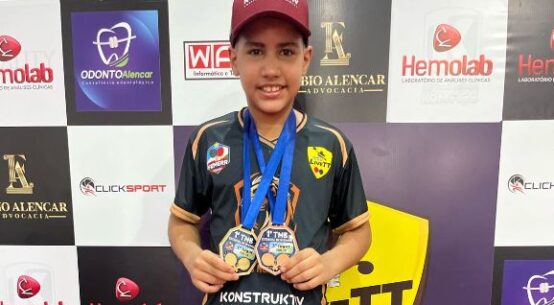 Ythan Diego é campeão roraimense de tênis de mesa Sub-13 e 3° lugar no Sub-15