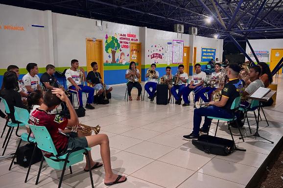 Oficinas do Master Class do Projeto Festival Arrfaban Norte de Bandas e Fanfarras movimentam sede do Instituto em Boa Vista