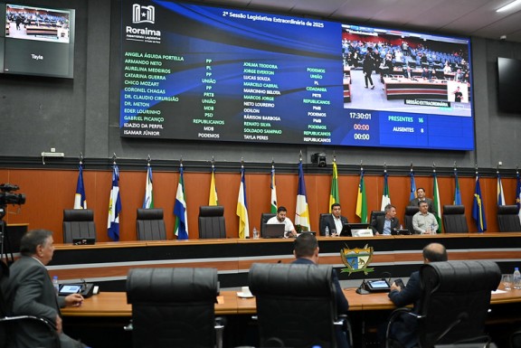 Sessão Extraordinária: deputados aprovam matérias legislativas voltadas à Regularização de Terras, Saúde e Segurança Pública em RR