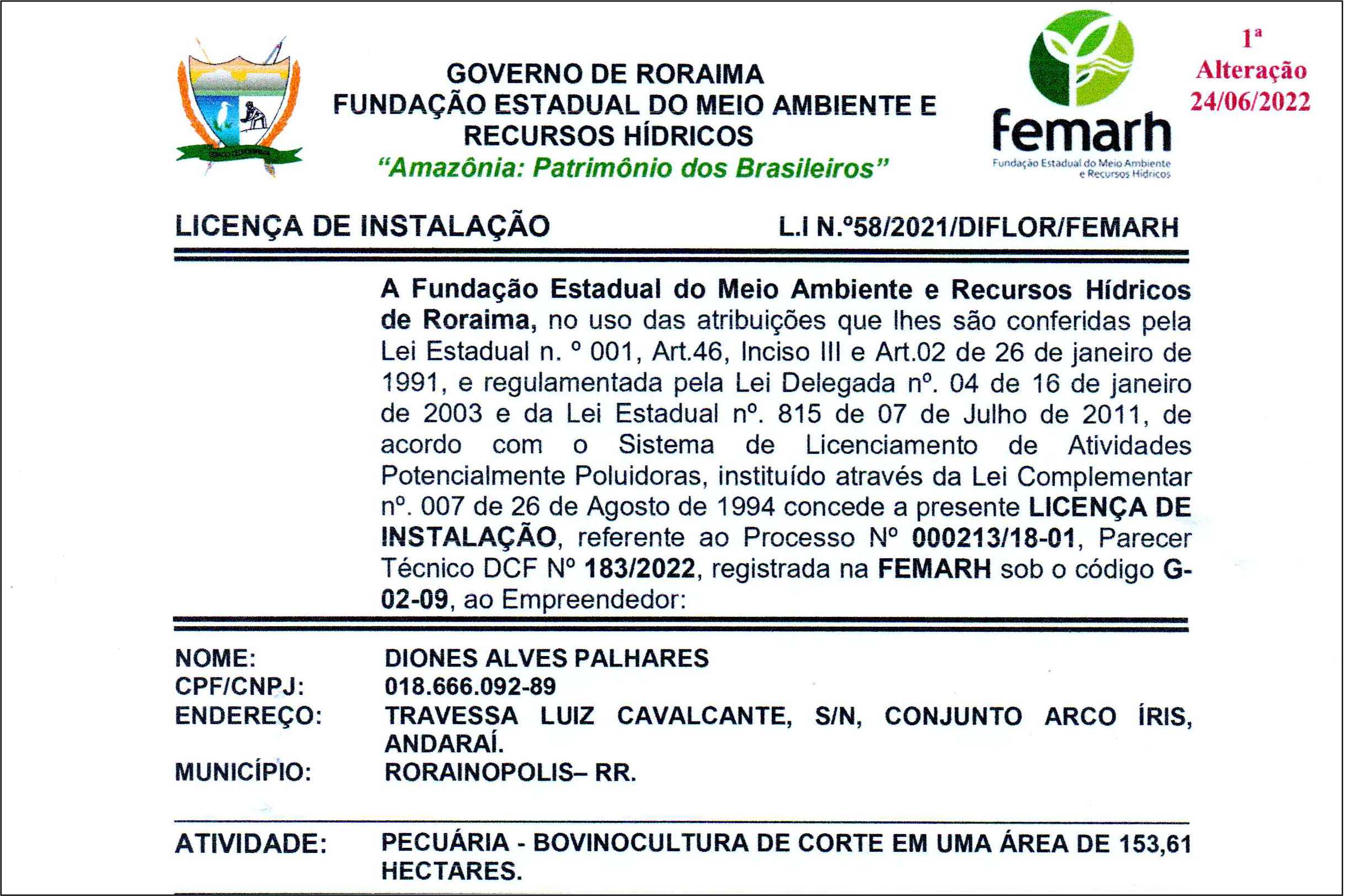 Informe Publicitário – Licença Ambiental