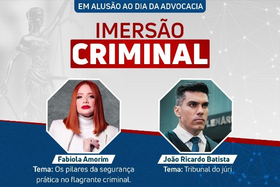 OAB-RR promove seminário de Imersão Criminal com João Ricardo Batista e Fabíola Amorim