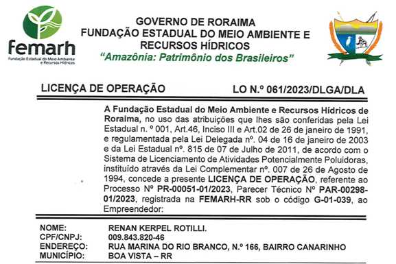 Informe Publicitário – Licença Ambiental Fazenda São Camilo