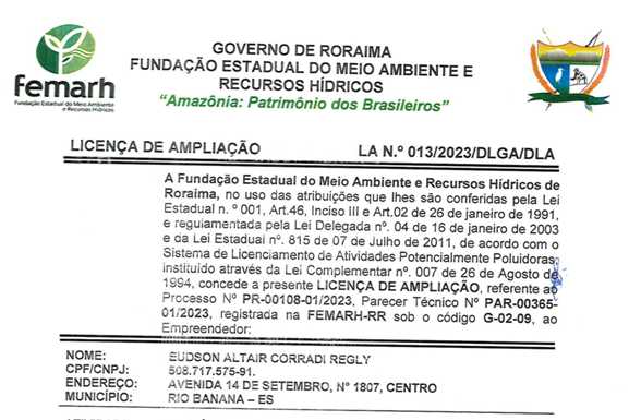 Informe Publicitário: Licença Ambiental Fazenda Toca da Onça