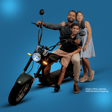 Pátio Roraima vai sortear 1 moto elétrica na campanha do Dia dos Pais 2024