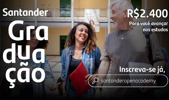 Estudantes roraimenses podem concorrer a bolsas de apoio financeiro no valor de R$ 2,4 mil concedidas pelo Santander Universidades